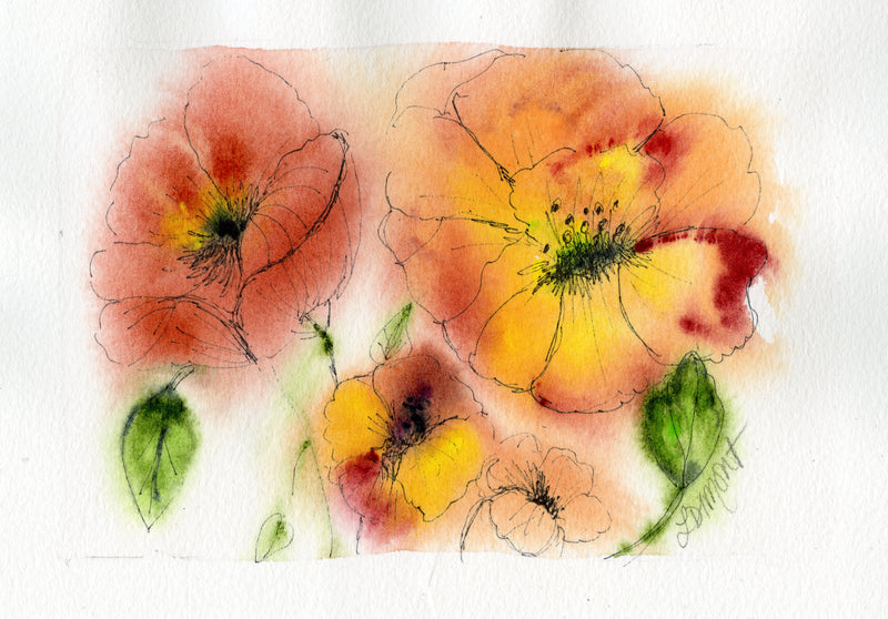 Pen and Ink Florals